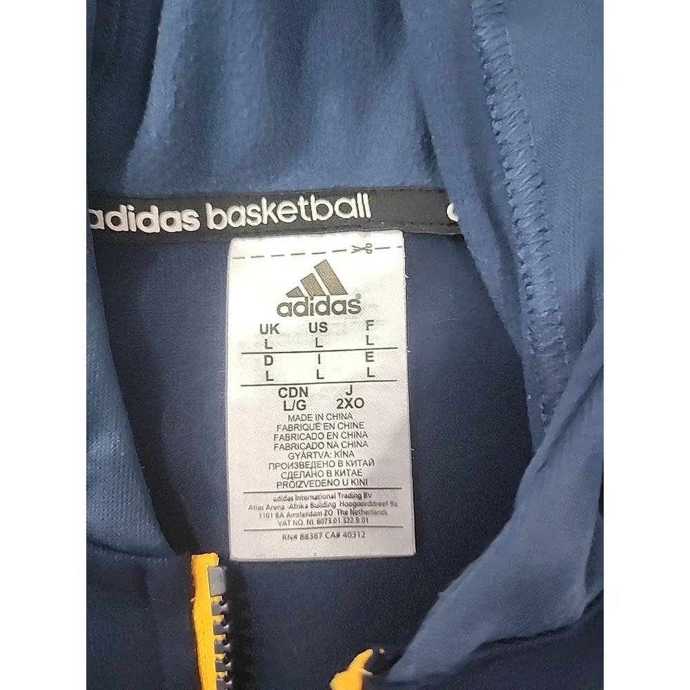 Adidas Mens Basketball Half Zip Hoodie Size Large